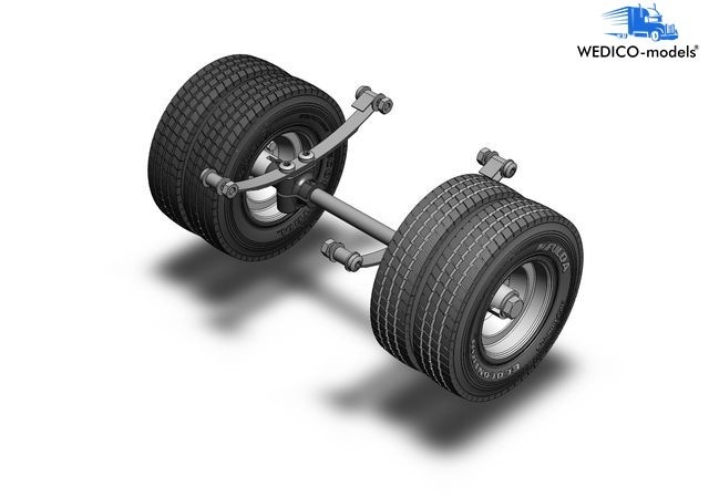 Achteras voor standaard chassis met dubbele banden