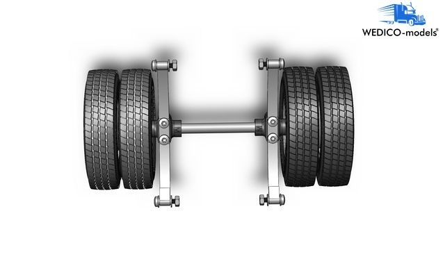 Achteras voor standaard chassis met dubbele banden