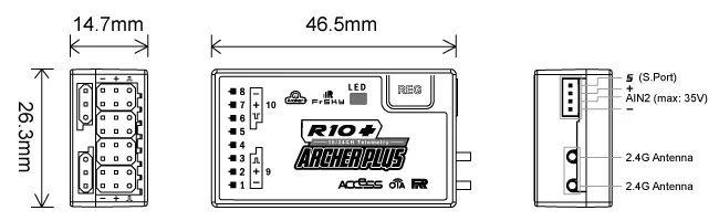 FrSky ARCHER PLUS R10+-ontvanger