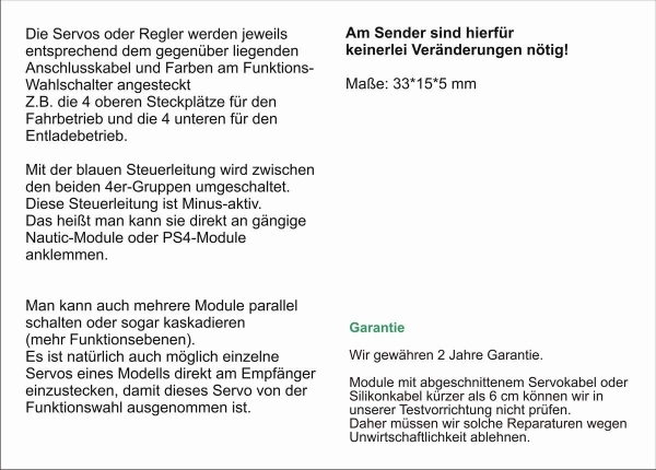 Functie omschakelaar 4 x 2