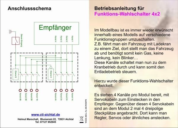 Functie omschakelaar 4 x 2