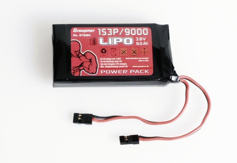 Graupner Senderakku LiPo 1S3P / 9000 TX