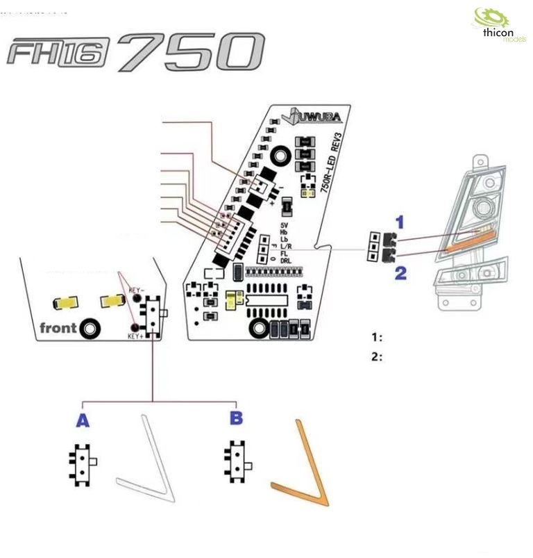 LED-borden voor Tamiya VOLVO front