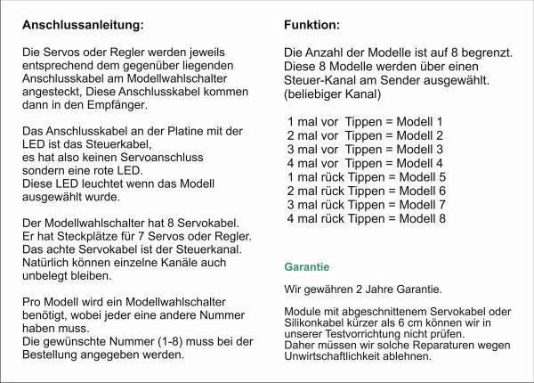 Modelkeuzeschakelaar 7x1