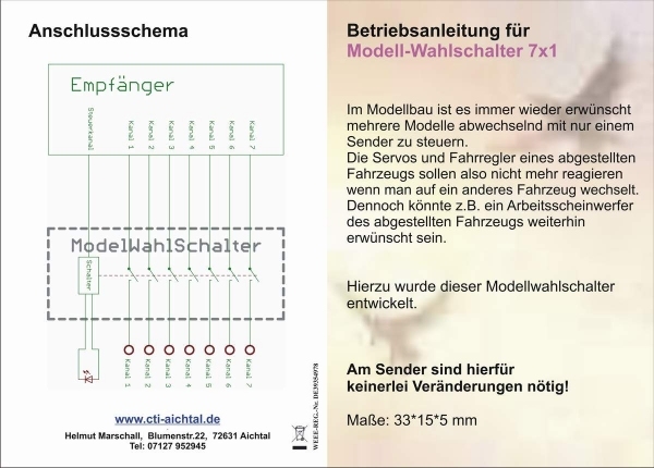 Modelkeuzeschakelaar 7x1