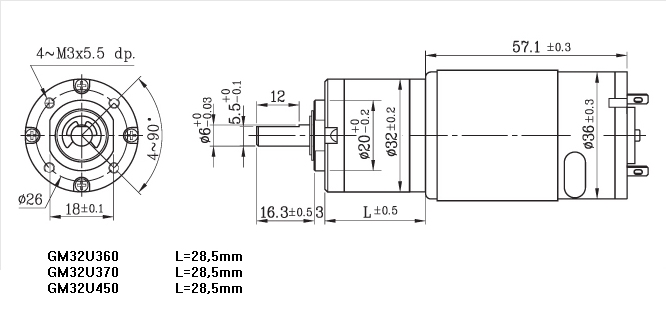 Planetaire reductiemotor 7.2 V 390 U / min