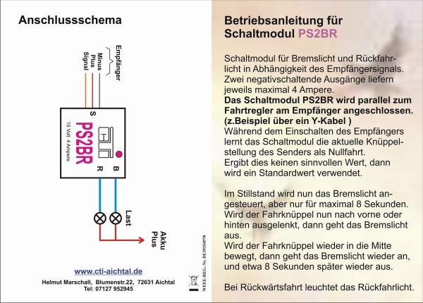 Schakelmodule rem- en achteruitrijlicht