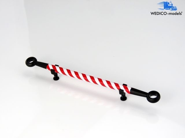 Trekstang rood/wit van metaal met houder