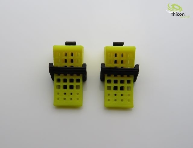Wielblokken geel met houder zwart